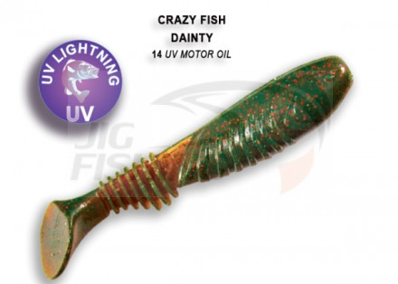 Мягкие приманки Crazy Fish Dainty 3.5&quot;  14 UV Motor Oil