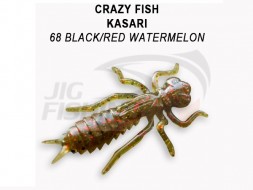 Мягкие приманки Crazy Fish Kasari Floating 1.6&quot; 68 Black Red Watermelon