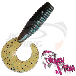 Мягкие приманки Crazy Fish Angry Spin 3&quot; 42 Green Pumpkin Bl