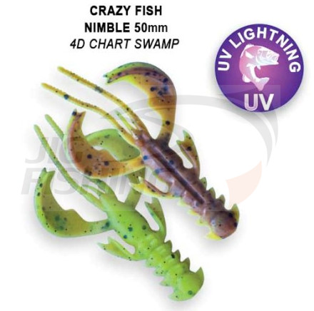 Мягкие приманки Crazy Fish Nimble Floating 3.2&quot; #4D Chart Swamp