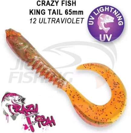 Мягкие приманки Crazy Fish King Tail 2.5&quot; #14 Motor Oil UV