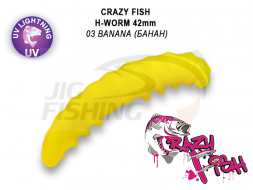 Мягкие приманки Crazy Fish MF H-Worm 1.65&quot; #03 Banana (Сheese)