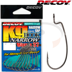 Офсетный крючок Decoy Worm 37 Kg Hook Narrow #2 (9шт/уп)