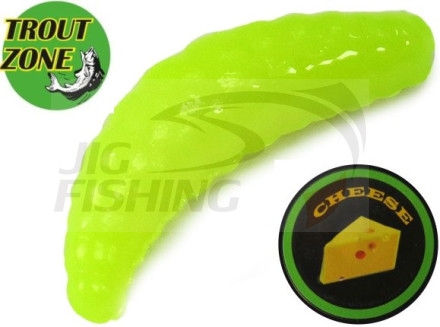 Мягкие приманки Trout Zone Maggot 1.6&quot; #Chartreuse Cheese