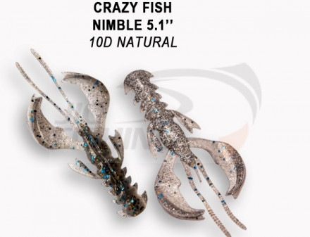 Мягкие приманки Crazy Fish  Nimble 5&quot; #10D Natural