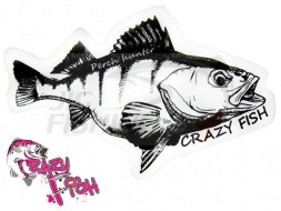 Наклейка Crazy Fish Perch Hunter 140x86mm Black White