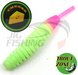 Мягкие приманки Trout Zone Ribber Pupa 1.8&quot; Glow/Pink Cheese