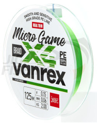 Шнур Lucky John Vanrex X4 Braid Micro Game 125m Fluo Green #0.4 0.10mm 3.40kg